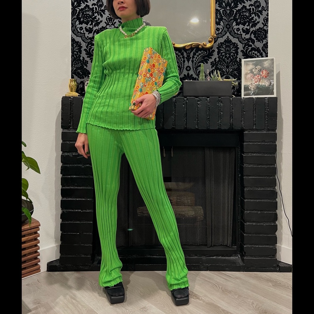 Neon Green/ Chartreuse Knit Set
